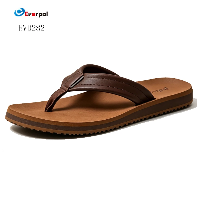 Kişi Həqiqi Dəri Flip Flop Çimərlik Sandalları